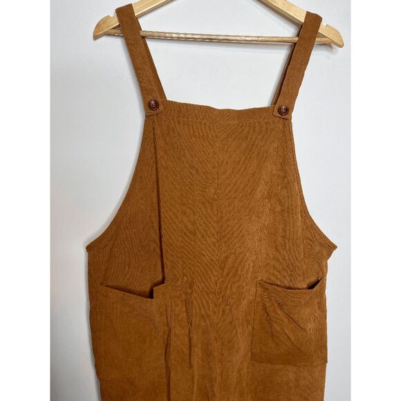 Brown‎ Corduroy Jumpsuit Overalls Size Large - Picture 2 of 5
